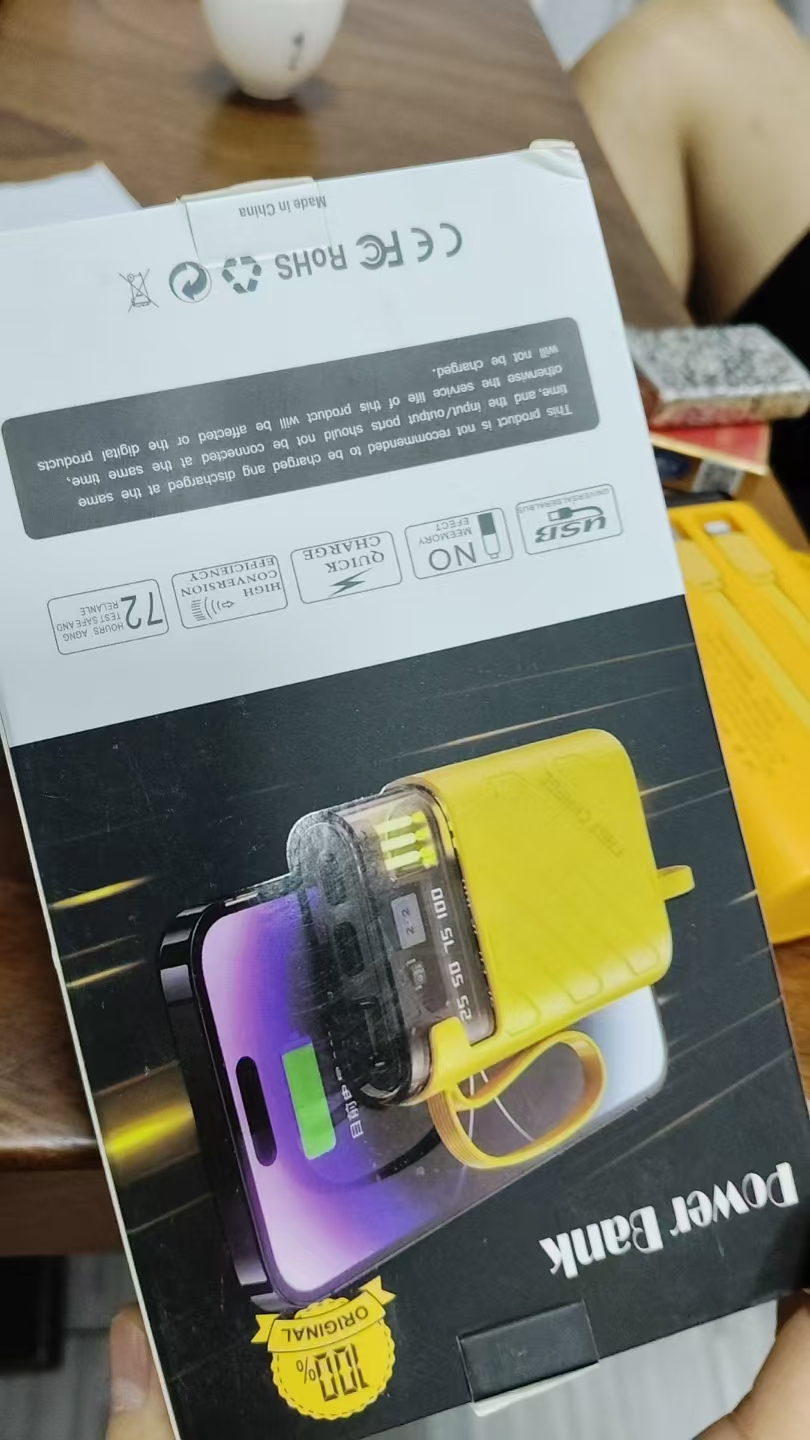 Transparent Mecha Built-in Cable Mini Power Bank